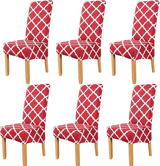 6 Pack Stretch Dining Chair Covers High Back Chair Protective Cover Slipcover,Elastic Chair