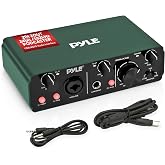 Pyle USB Audio Interface for Recording, Streaming &amp; Podcasting &ndash; 2 Inputs 2 Outputs, 48V Phantom Power, 24bit/192kHz ASIO, Studio-Quality Sound, Rugged Metal Chassis - Compatible with Windows/Mac