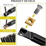 Donken 12mm Lathe Turning Tool Set 7 pcs Carbide Inserts Holder Wrenches view 2