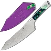 Dalstrong Joker 8" Chef Knife - Official Licensed Edition | 5-Layer 9CR18MOV Steel, 8-12&deg; Edge - Joker-Art Resin Handle - For Collectors &amp; Cooking