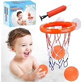 ENTHUR Bath Toy Fun Basketball Hoop &amp; Balls Set for Boys and Girls Kid &amp; Toddler Bath Toys Gift Set 3 Balls Included