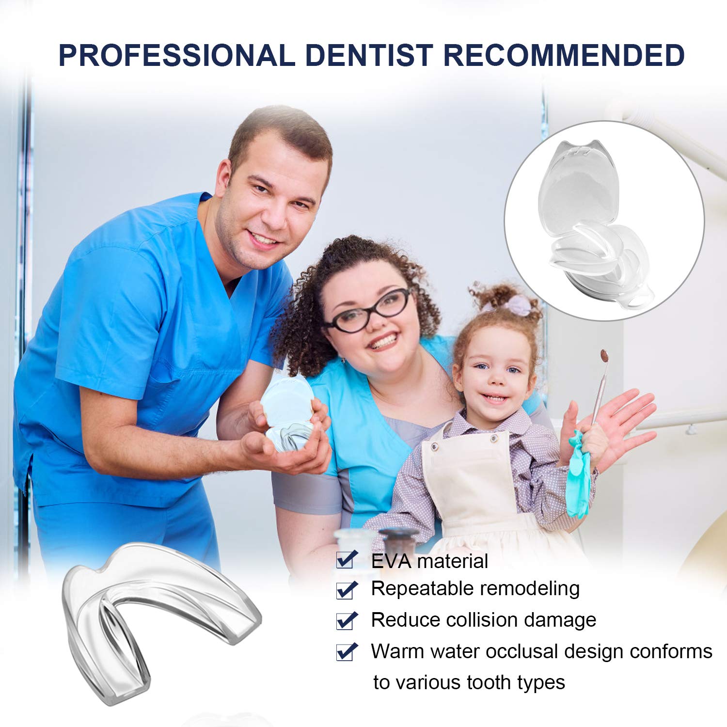 Moldable Small Size Night Mouthguard for Kids, Set of 4 BPA Free Moldable Mouth Guard for