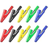 Goupchn Insulated Alligator Clips Electrical 10PCS Five Colors Crocodile Clamps for 2mm Test Probes, 2mm Banana Plugs