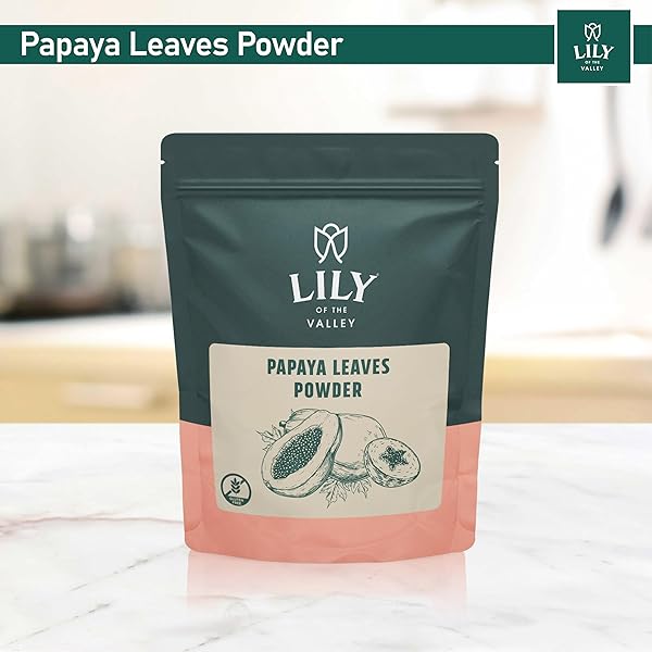 LILY OF THE VALLEY GREEN PAPAYA POWDER – NATURALLY RICH IN PAPAYA ENZYM – PAPAYA EXTRACTS FOR SMOOTHIES & SHAKES – VEGAN & GLUTEN-FREE – PACKED IN RESEALABLE POUCH (16OZ, 453G)