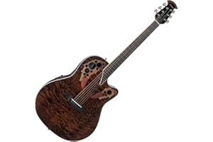 Ovation CE44P-TGE Celebrity Elite Plus Mid Depth Acoustic-Electric Guitar, Tiger Eye