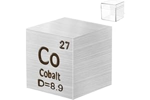 PFCKE 0.39" Cobalt Metal Element Cube 10MM Density Cubes 99.95% High Purity, Periodic Table of Elements Collection for Element Collections Hobbies, Pure Cobalt Cube(Co 0.39 Inch)