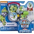 Paw Patrol Snow Rescue – Rocky with Transforming Pup Pack and Badge