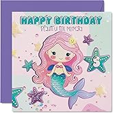 Stuff4 5th Birthday Card Girls - Beautiful Little Mermaid - Happy Birthday Card for 5 Year Old Girl
