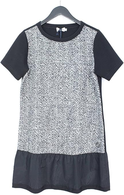 モンクレール Moncler Abito ツイード切替半袖ワンピース M ブラック グレー 中古 ワンピース チュニック 通販 Amazon