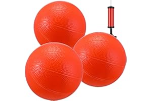 THREAN 3 Pcs 5.5 Inch Mini Basketball Kids Replacement Basketball with Pump and Needle Orange Toddler Basketball for Indoor Basketball Mini Hoops Rubber Inflatable Basketball Sets for Pool Indoors Parties