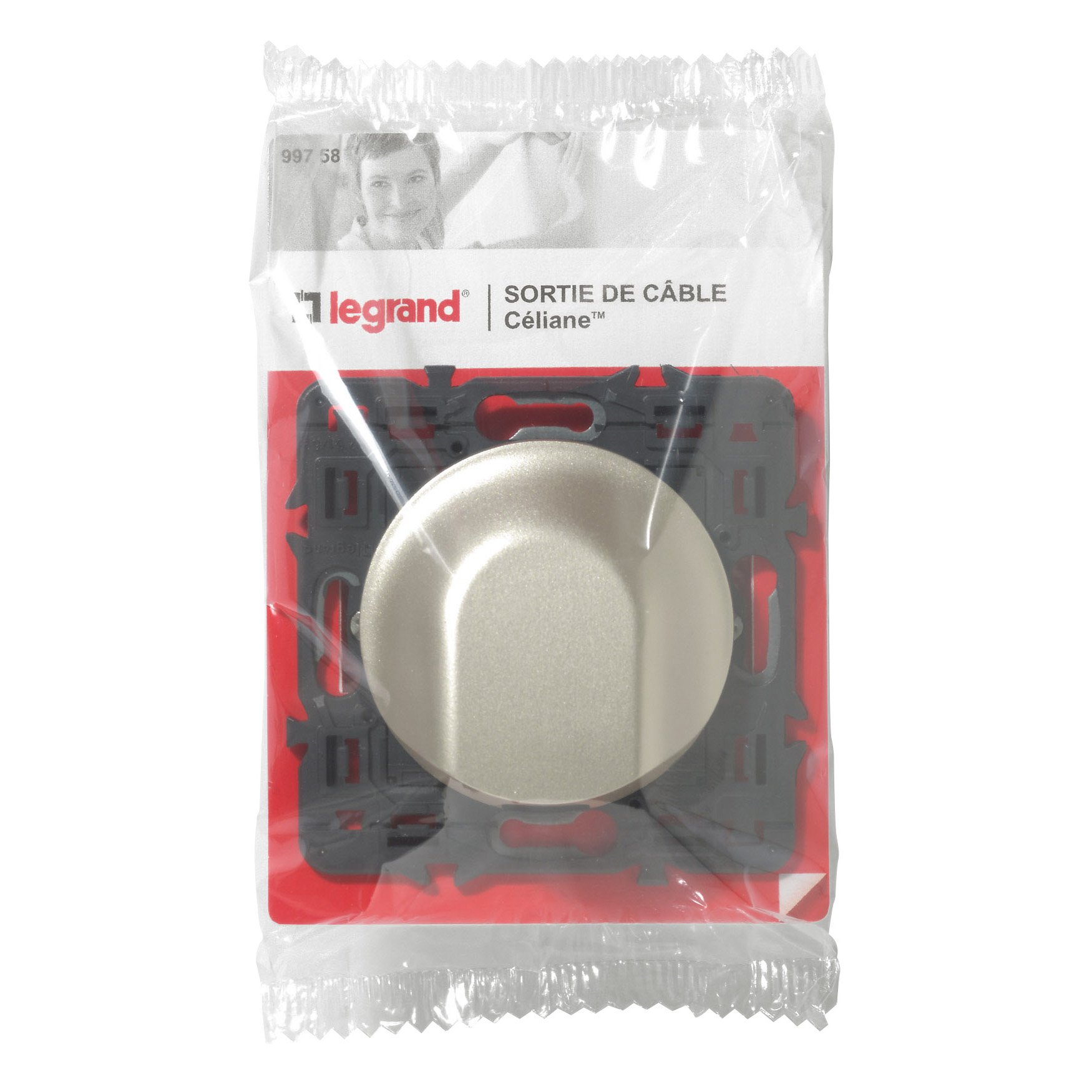 Legrand Céliane Cable Outlet, Grey, 099758