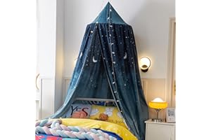 Bed Canopy for Kids, Printed Hanging Canopy for Baby Brib Kids Bed Room Decor Reading Nook Indoor Outdoor Playing Castle (Nig