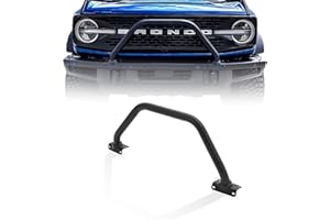 CALLIERT Upgrade Front Bull Bar Compatible with 2021 2022 2023 2024 2025 Bronco 2/4 Doors with Manganese Steel Front Bumper Grille Accessories, Matte Black