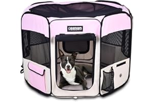 JESPET Pet Dog Playpens 36", 45" & 61" Portable Soft Dog Exercise Pen Kennel with Carry Bag for Puppy Cats Kittens Rabbits, Indoor/Outdoor Use