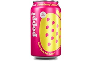 Poppi Sparkling Prebiotic Soda Beverage with Apple Cider Vinegar, Seltzer Water and Fruit Juice, Strawberry Lemon Flavor, 12 Fl Oz, 1 Count, Packaging May Vary