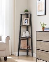 VASAGLE Corner Shelf Unit 4-Tier Ladder Shelf Charcoal Gray Black LLS034B22 view 2