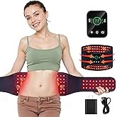 Red Light Therapy Belt for Back & Abdomen, 5000mAh Cordless Infrared Waist Wrap with Pulse/3-Mode Vibration Massage – Pain Relief, Muscle Relaxation & Circulation Boost, Ideal Gift for Mom & Dad