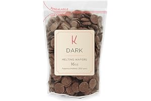 KIDU K Chocolate Melting Wafers Bulk Perfect For Dipping, Deserts, Baking And More (1 Pound, Dark)