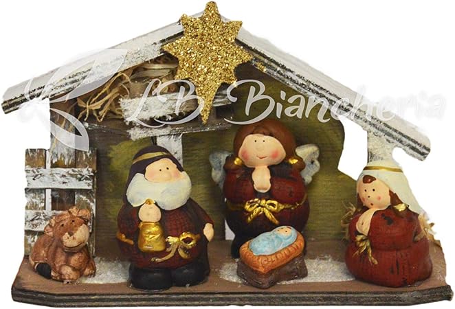 Idee Regalo Natale Amazon.R P Presepe Completo In Ceramica Da Tavolo Statuine Natalizie Presepe Capanna Nativita Idea Regalo Natale Amazon It Casa E Cucina