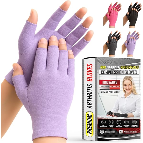 Vive Arthritis Compression Gloves For Hands - Open Finger, Cotton-Spandex, Pain Relief For Carpal Tunnel, Small, Pink (2 Pairs) - View #9