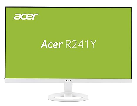 Acer R241Y 60 cm (23,8 Zoll) Monitor (VGA, DVI, HDMI, 4ms Reaktionszeit, 1920 x 1080, EEK A) weiß