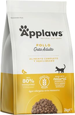 Comida seca natural sem cereais para gatos adultos, sabor de frango - 2 kg de saco selável (Verpackung kann variieren)