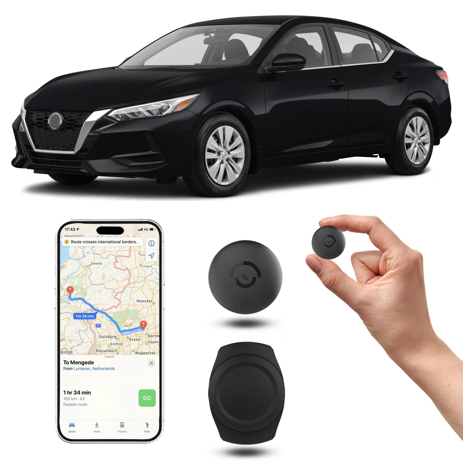 Hidden Magnetic Mini GPS Tracker for Vehicles – No Subscription GPS Device, Real-Time GPS Tracking for Kids, Pets, or Vehicles, Works with Apple Find My, Vehicle Locator (GPS02)