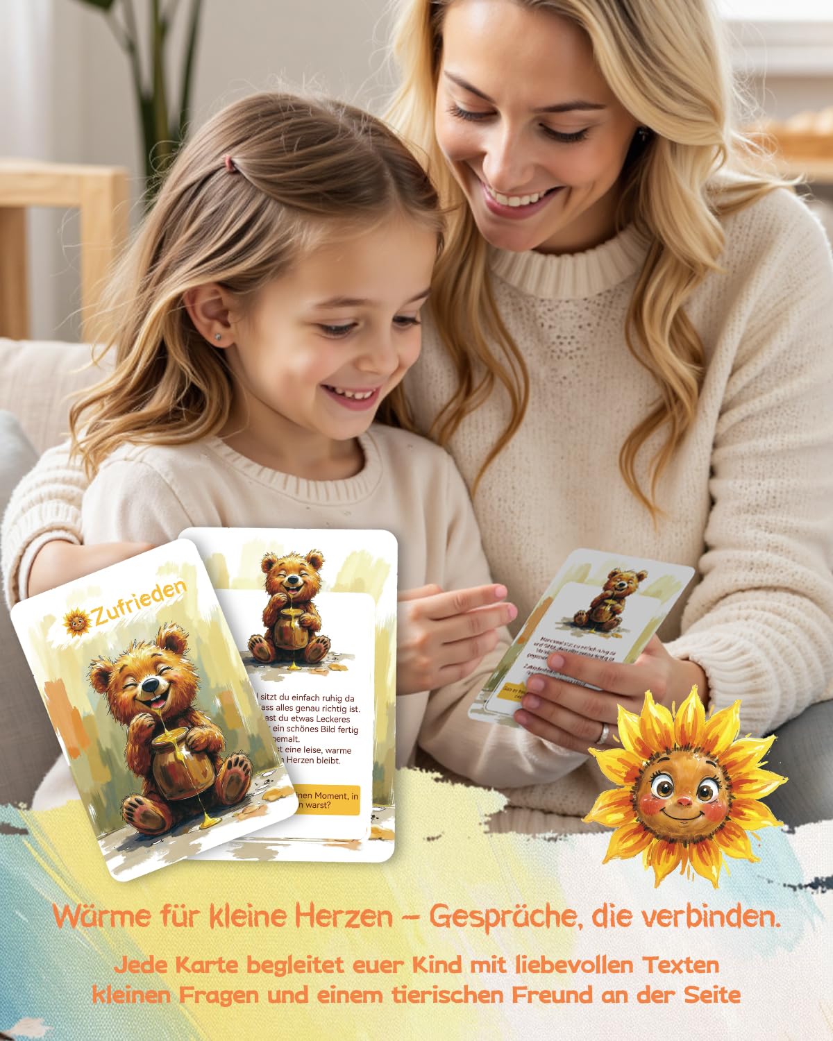 Gefühlskarten Kinder – 50 Emotionskarten für Empathie & Selbstbewusstsein Kinder 3–12 | robust mit Soft-Touch | inkl. Sticker & Armbänder 2