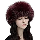 DLNYC Luxury Faux Fur Winter Headband, Plush Head Wrap Ear Warmer, Cold Weather Fashion Accessory for Men and Women (Burgundy, Standard)