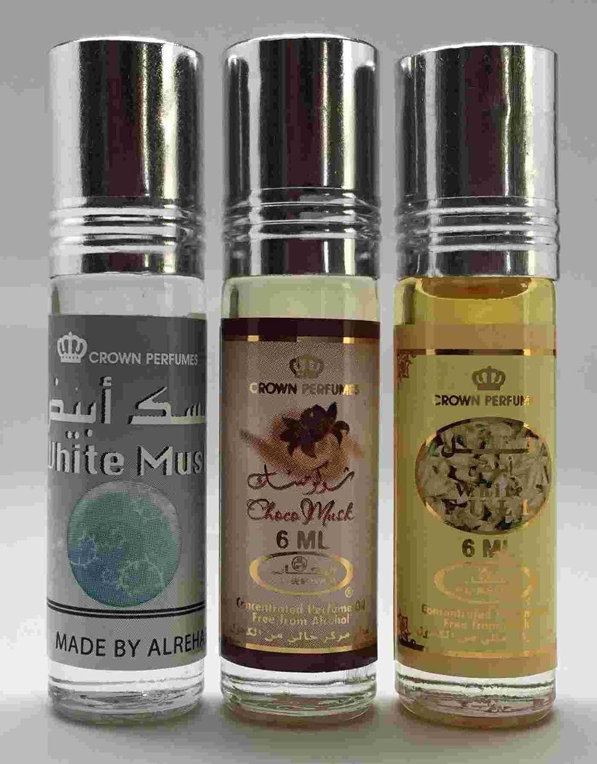 Al-Rehab 6Ml Perfume Oils - Bestsellers 04 Thru 6 - White Musk - Choco Musk - White Full (712392636063)