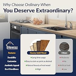Howizz 60 x 30 in Solid Wood Table Top - 1in Thick