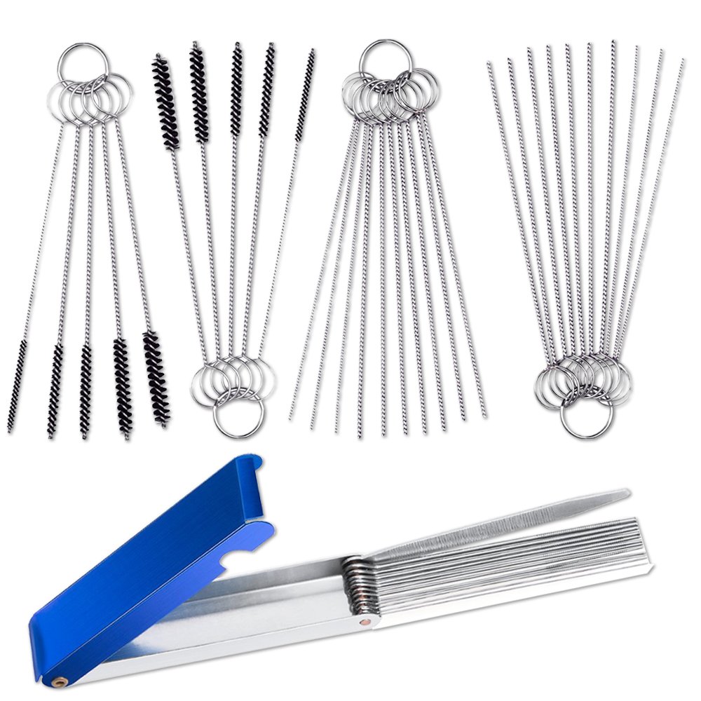 Set of 3 Carburetor Carbon Jet Cleaner, AIFUDA 13 Wire Torch Tip Cleaner Tool and 2 pcs of 10 Needles 5 Brushes Cleaning Tool Kit for ATV Welder Motorcycle