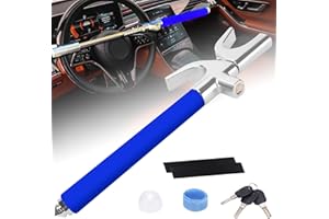 Turnart Steering Wheel Lock Universal Car Lock Anti-Theft Device Retractable Steering Lock with 3 Keys for Auto/Truck/SUV/Van (Blue)