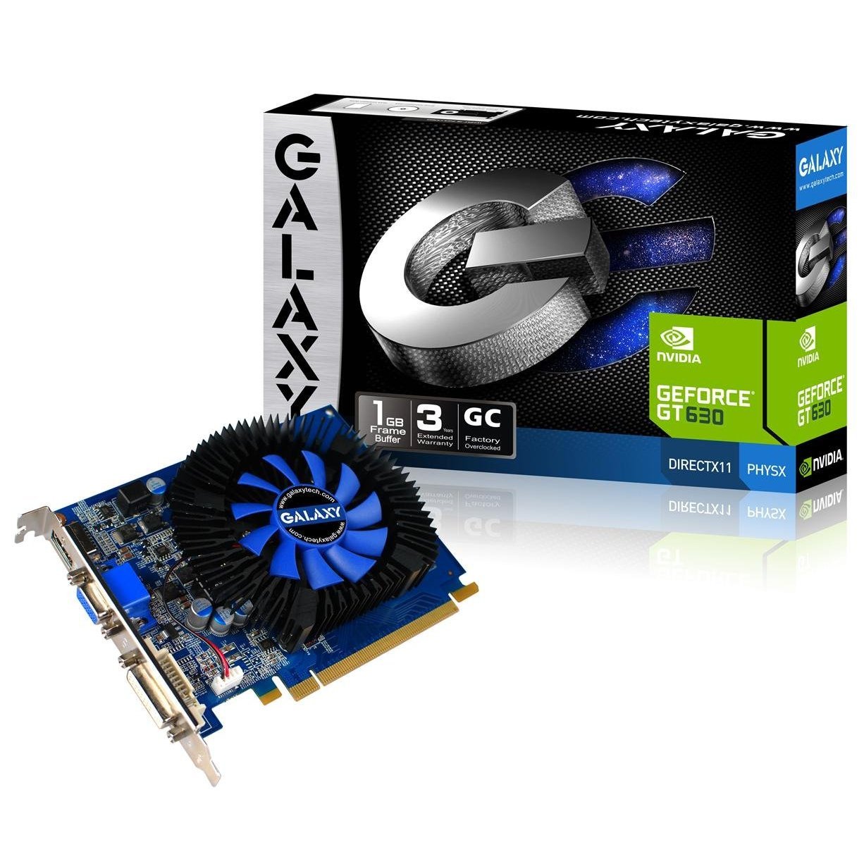 Galaxy GeForce GT 630 GC 1 GB DDR3 PCI Express 2.0 DVI/HDMI/VGA Graphics Card 63TGS8HX3XXZ