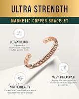 MagnetRX Women Copper Bracelet 99.9% Pure Copper Magnetic Cuff Inlay Wire view 4
