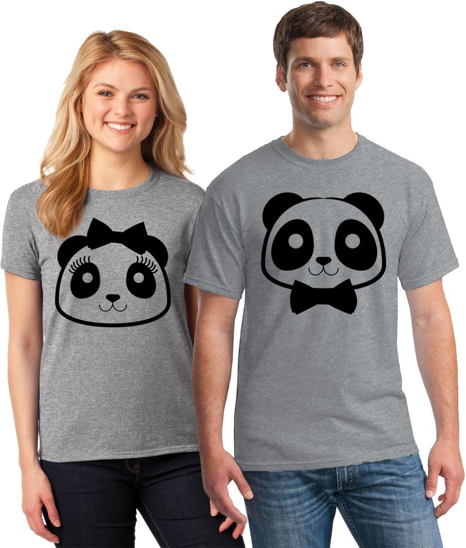 Pekatees Matching Couple Shirts Panda Face T Shirt for Couples Valentine Gifts