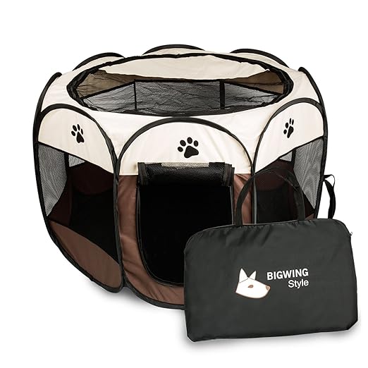 BIGWING Style Welpenlaufstall/Tierlaufstall/Hundehütte/Welpenauslauf/Laufstall für Hunde/Katzenhaus/Wasserdichtes Zelt für Kl