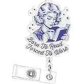 Funny Saying Retractable Badge Reel with Alligator Clip,ID Badge Holder for Name ID Tag