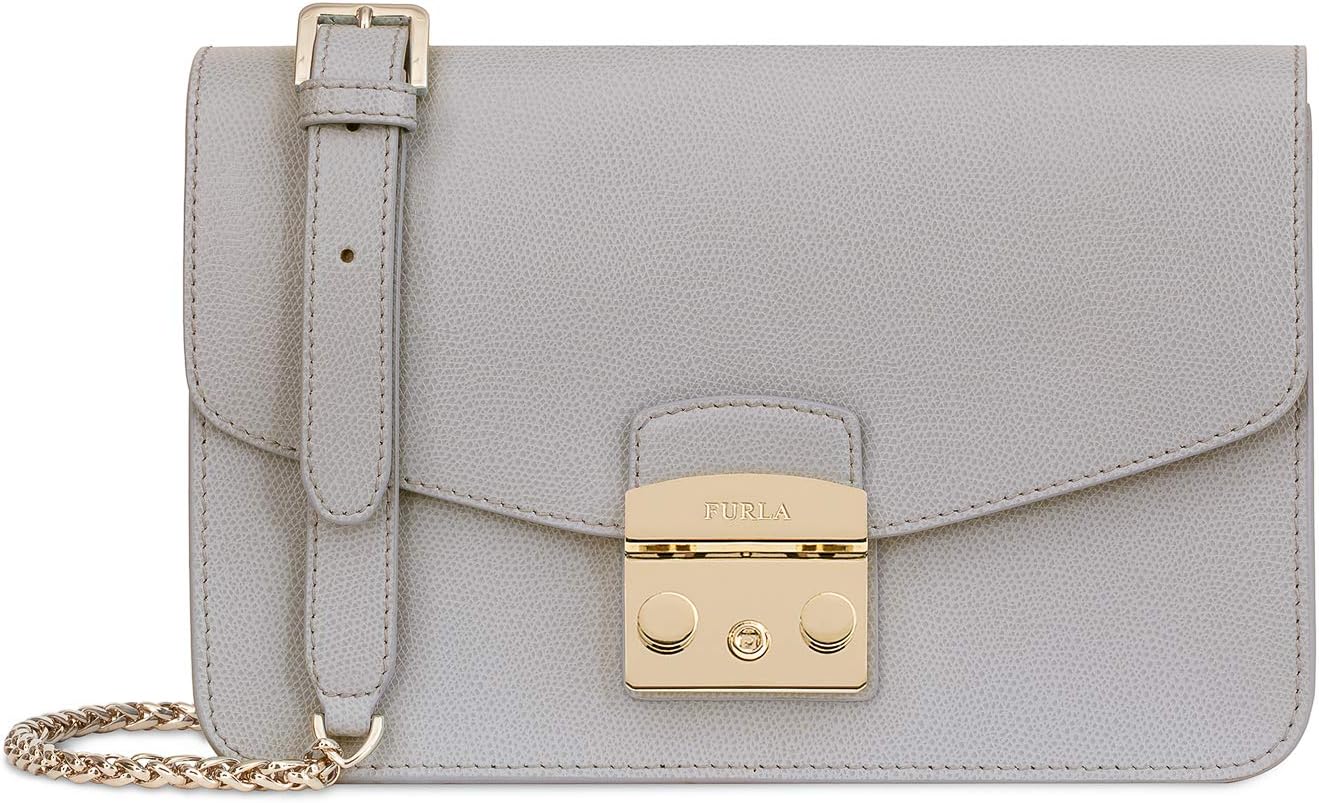 Furla Metropolis Ladies Small Gray Onice Leather Shoulder Bag 978065