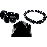 Pachamama Essentials Shungite Set, Comprehensive EMF Protection Gift Set | Shungite Stone Kit Contains Pyramid 2", 8mm Bead B