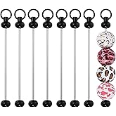 PATIKIL 8pcs Beadable Keychain Bar, Beadable Keychains Blanks Beaded Keychain Bar Bulk Key Chain Rod Making Charm for Beads Jewelry Making DIY Focal Bead Crafts Backpack, Black