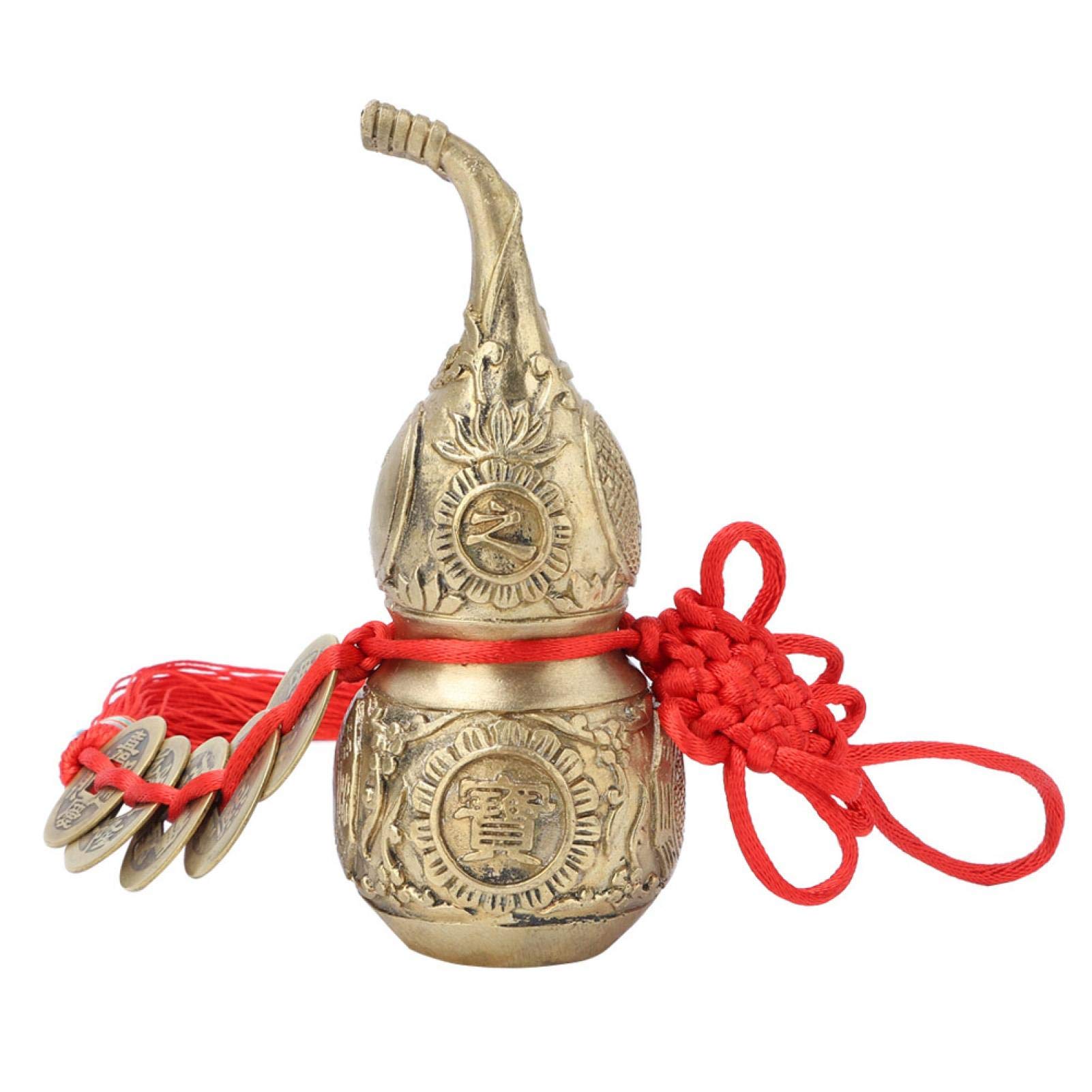 Brass Good Luck Wu Lou, Gourd Feng shui Luck and Treasure for Housewarming Gifts Home Decoration
