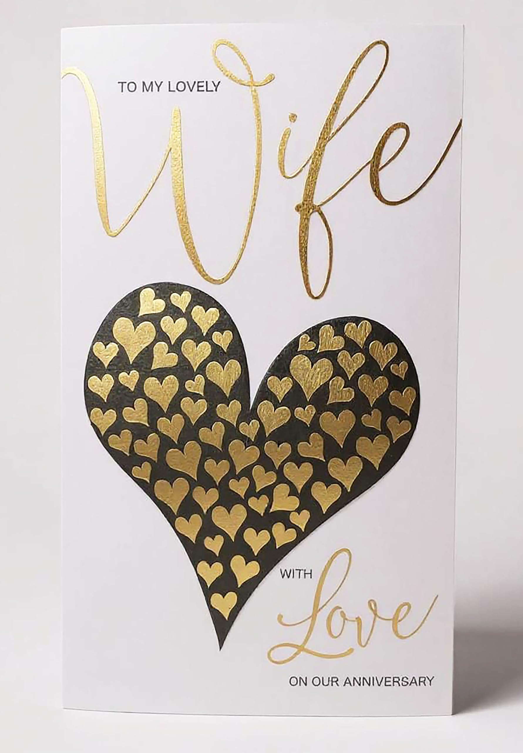 BROADWALK DESIGNS Extra Large Anniversary Card for Wife Wedding Anniversary 29.5 x 17 Cm (11.6 x 6.7 inches) Hearts to My Lovely Wife On Our Anniversary