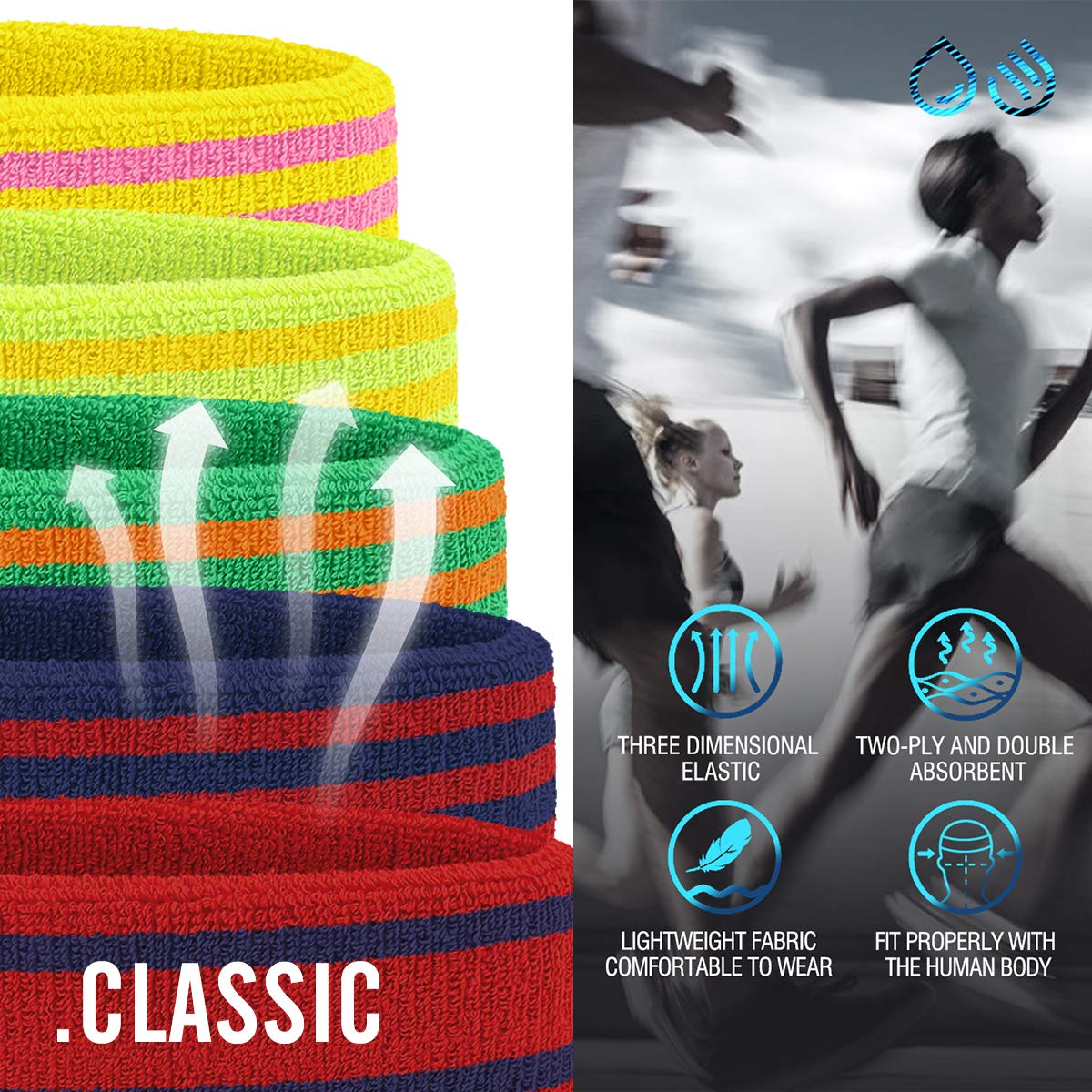 Accessories Hoter Sweatband Set Sports Headband Wristband Set