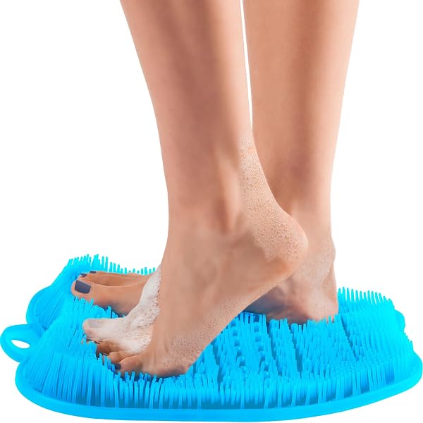 Soapy Toes Fußpeeling & Massagegerät – Mit Saugnapf, Reisegröße, Blau