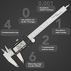 Digital Caliper Precise Measuring Tool, Vizbrite 6