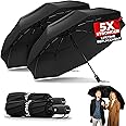 TUMELLA Strongest Windproof Travel Umbrella (Compact, Superior & Beautiful), Small Strong but Light Portable and Automatic Folding Rain Umbrella, Durable Premium Grip, Fits Car & Backpack
