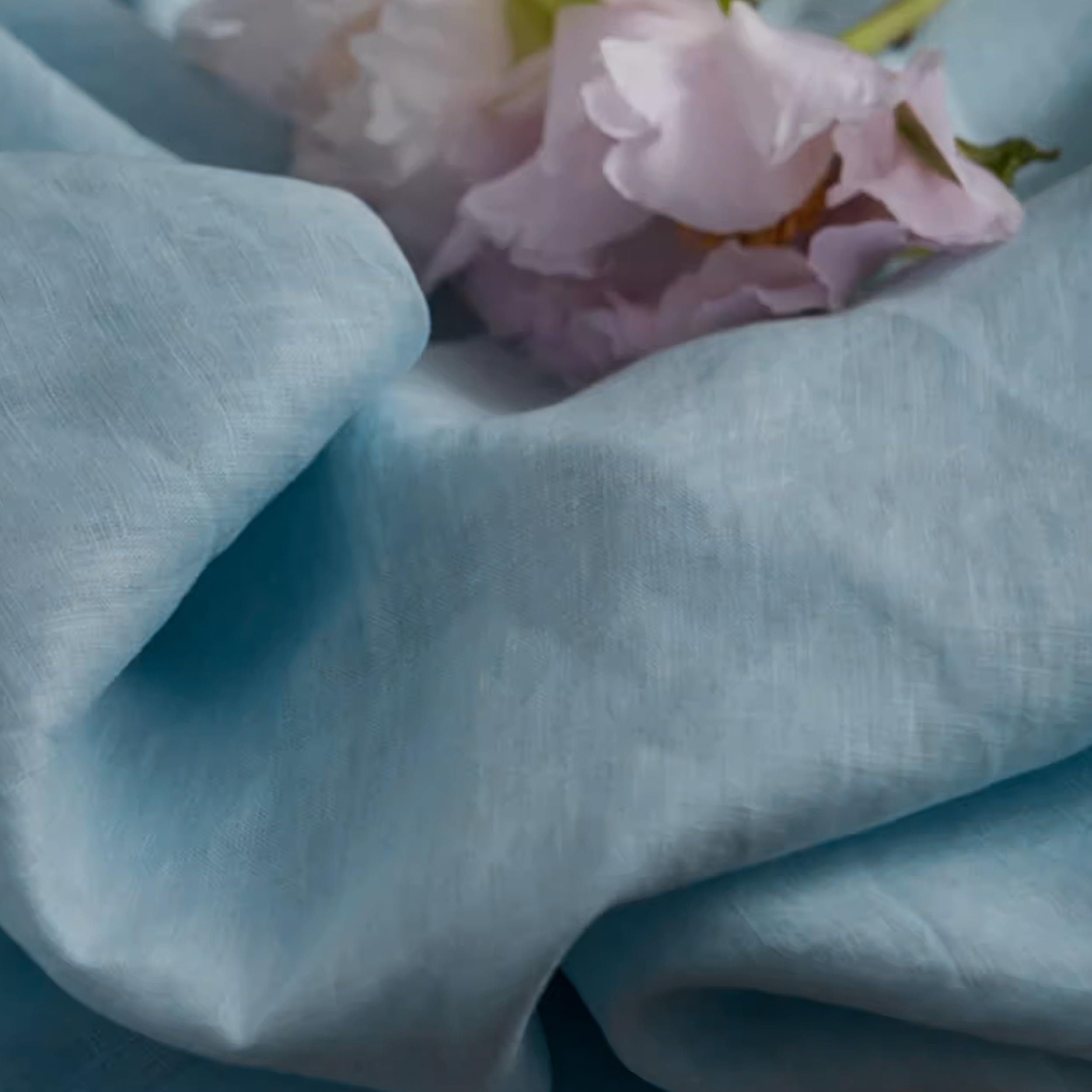 Simple&Opulence 100% Natural Linen Fabric - 140cm Wide Solid Colour Linen Material for Dressmaking, Sewing, Upholstery, Embroidery, Lining, DIY Crafts (Light Blue,1mx1.4m)