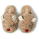 Dearfoams unisex-child Matching Family Holiday Christmas Reindeer & Turkey Scuff