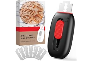 Winsing Bread Lame Sourdough Scoring Tool, Magnetic & Extractable Sourdough Baking Supplies Bread Scoring Knife, Bread Lame Dough Scoring Tool For Homemade Bread Making With 6 Razor Blades(Black)